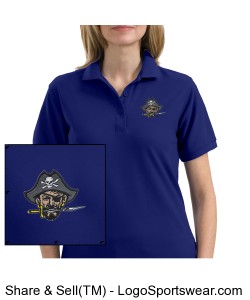 Continental Pirates Ladies Silk Touch Sport Shirt - Royal Blue Design Zoom